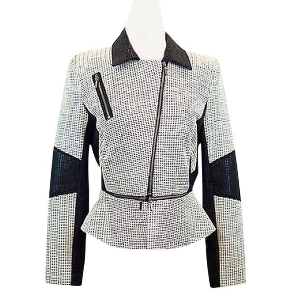 Nicole Miller Artlier Moto Blazer Jacket M